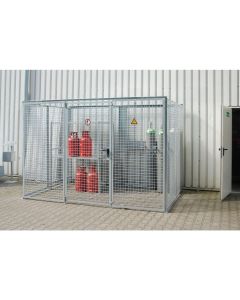 Der Gasflaschen-Container bietet eine sichere Lagerung von Gasflaschen im Außenbereich und schützt vor unbefugtem Zugriff.