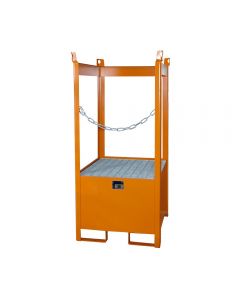Fass-Stapelpalette, RAL 2000 - gelborange, seitlich offen