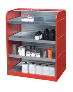 Gefahrstoff-Rollladenschrank mit 4 Kleingebindewannen (LX-100119)