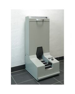 Sohlenreinigungsmaschine mit Oberlederbürste (LX-101125) in Achatgrau